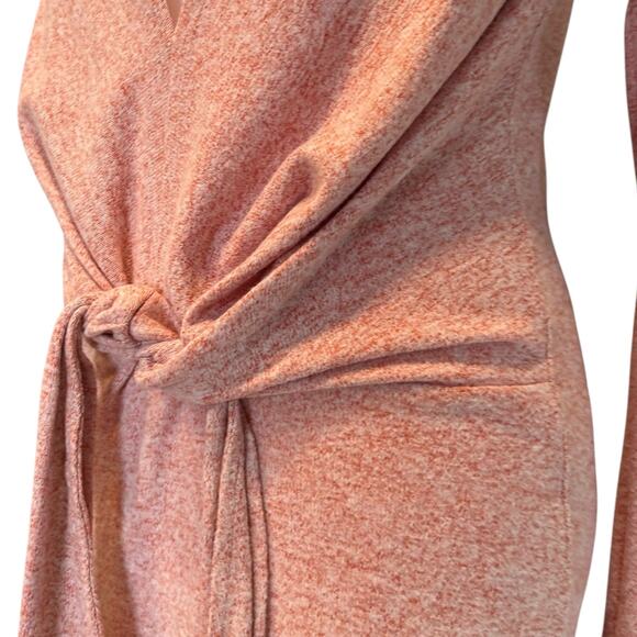 Free People Burnt Orange Knit Tie Front Sweater Dress Sz S Minimalist Indie Fall - Picture 7 of 16